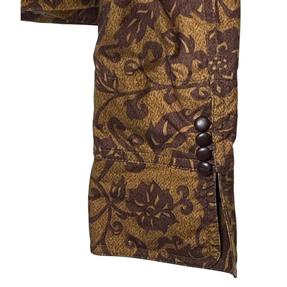Peruvian Connection Floral Brocade Blazer Jacket Brown & Gold US 8 - Picture 8 of 11